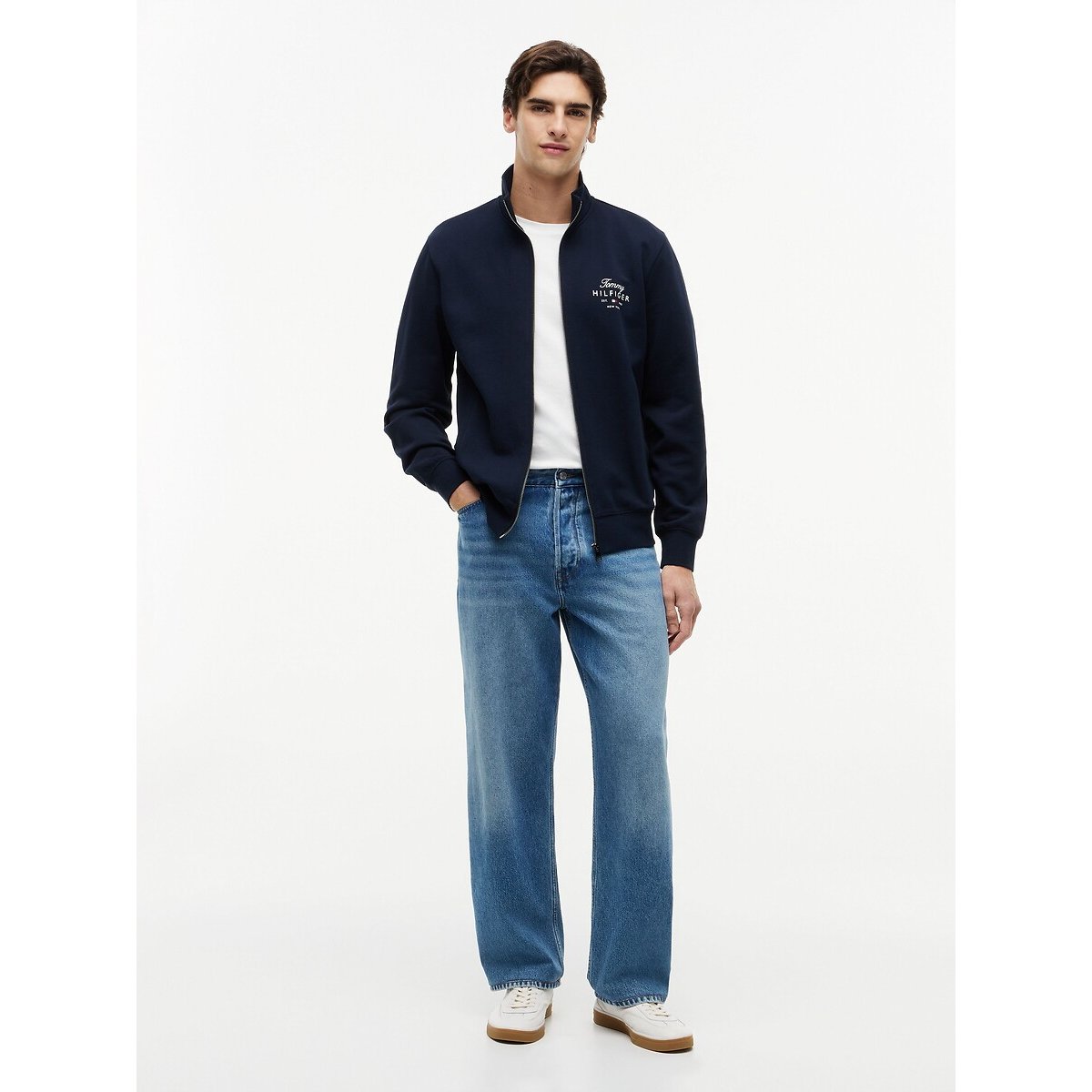Sweat zippé bleu marine, TOMMY HILFIGER