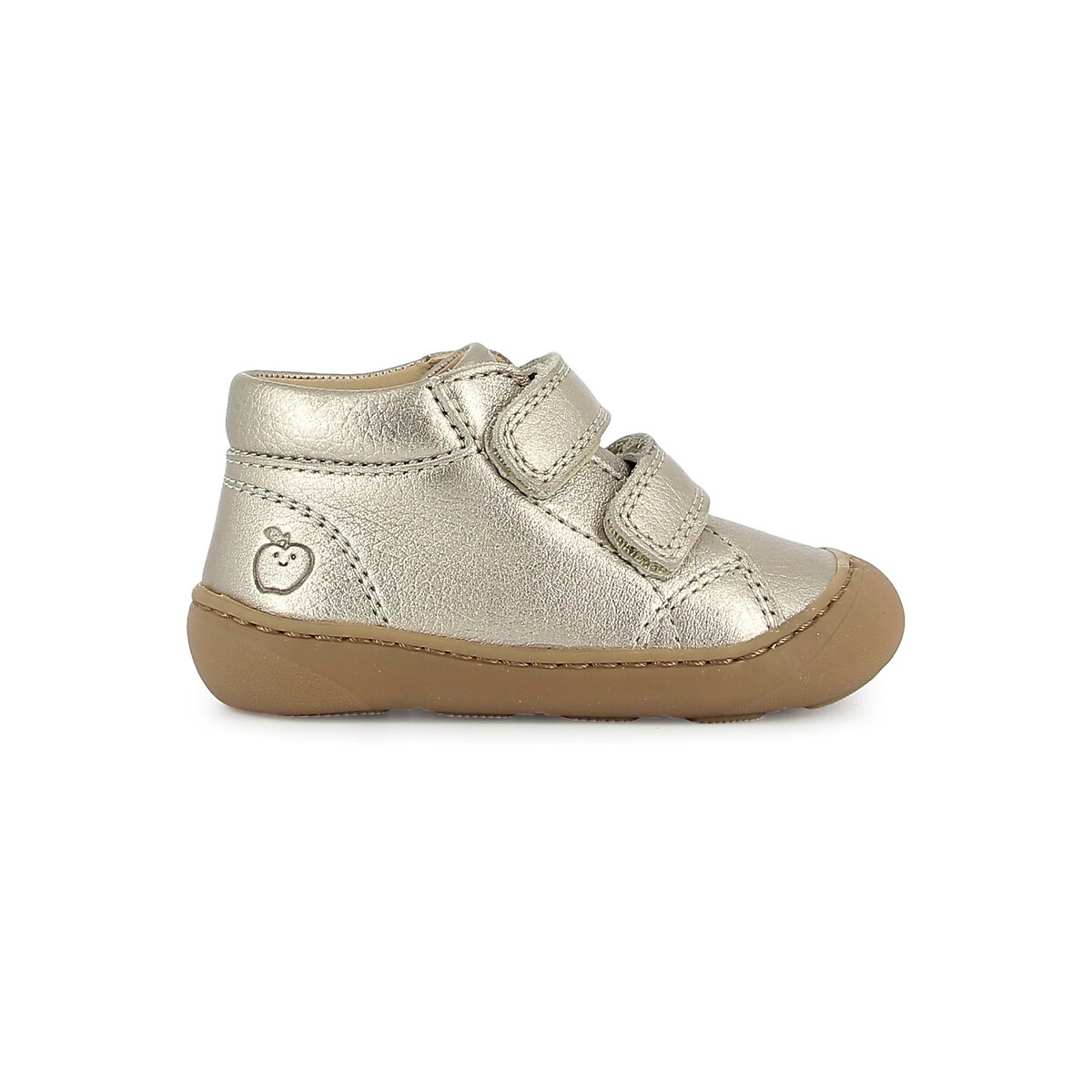 Baskets montantes Barefoot à scratchs, en cuir, PLUM EASY doré, SHOO POM