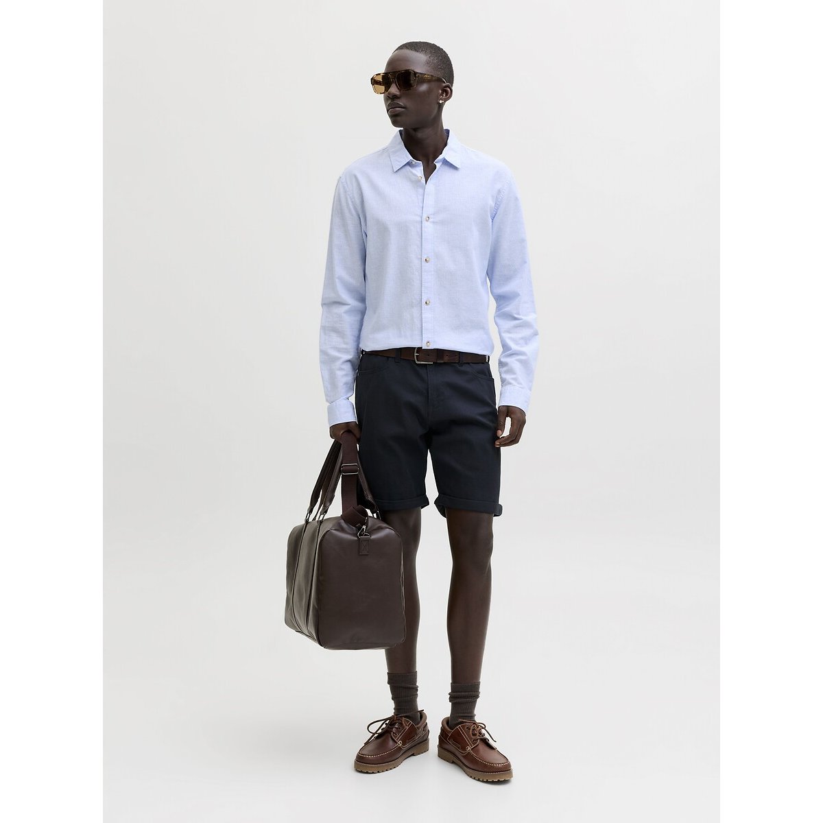 Short à revers bleu foncé, JACK & JONES