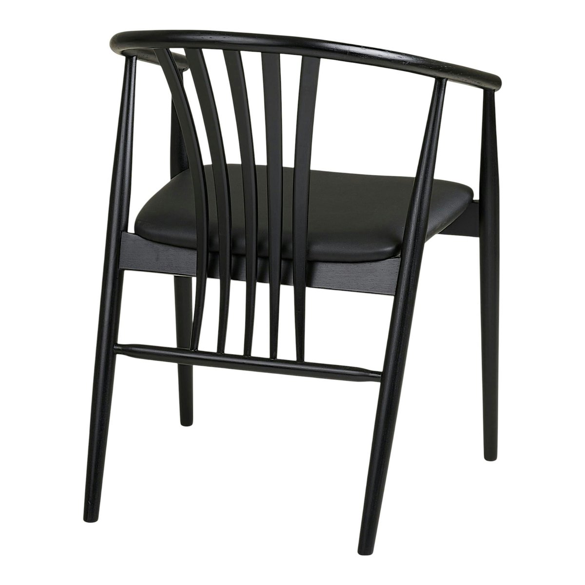 Chaise en bois noir à dossier arrondi (lot de 2) AMSTERDAM noir, PIER IMPORT