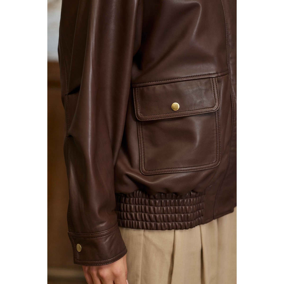 Veste col montant uni FLOY 16-marron, LA PETITE ETOILE