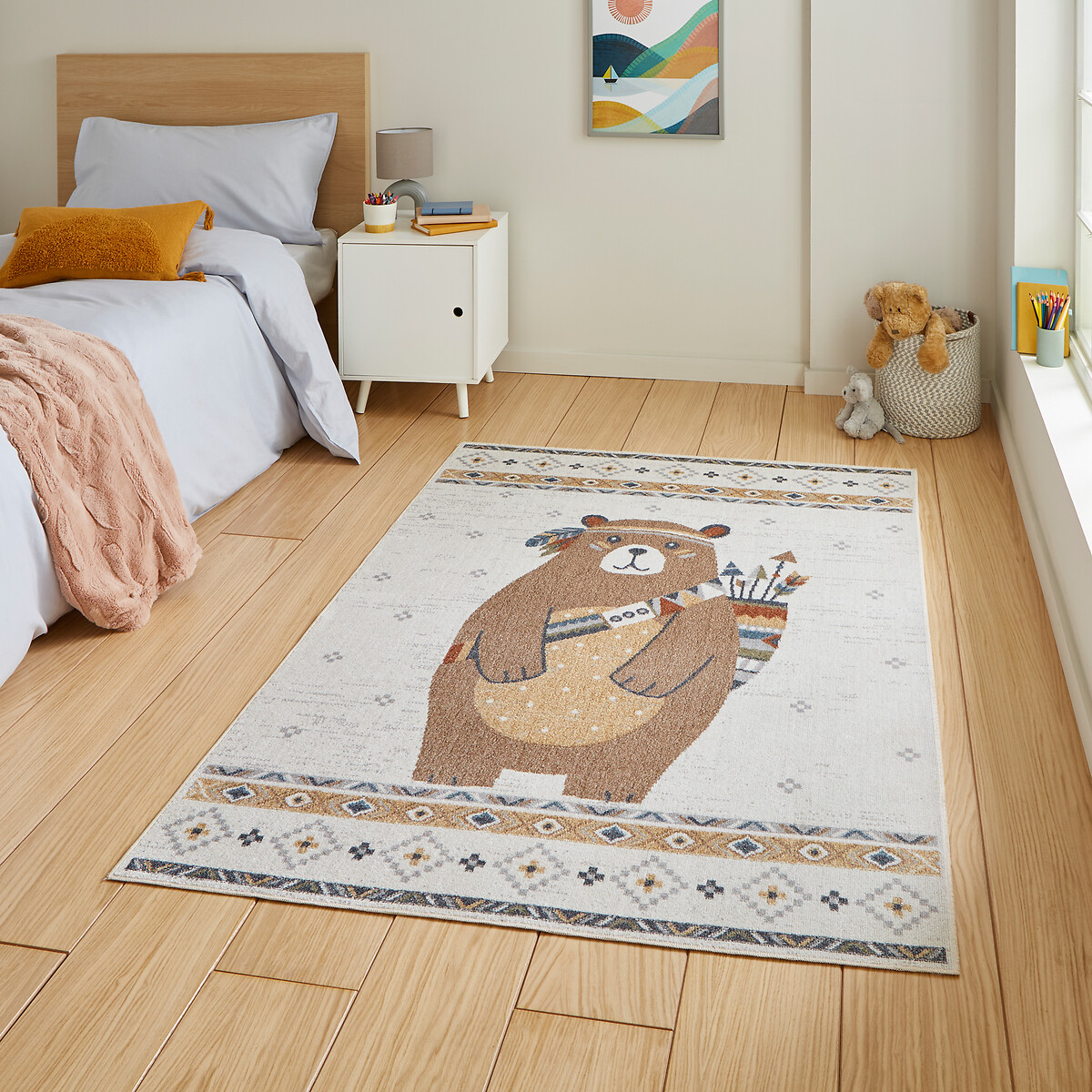 Kids Washable Bear Rug multi-coloured, SO'HOME