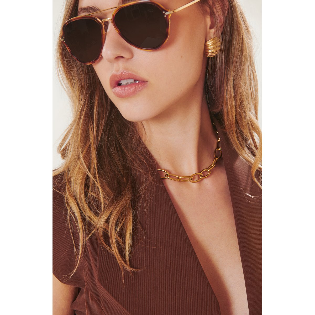 Veste tailleur fluide ALIDA marron, BENOA