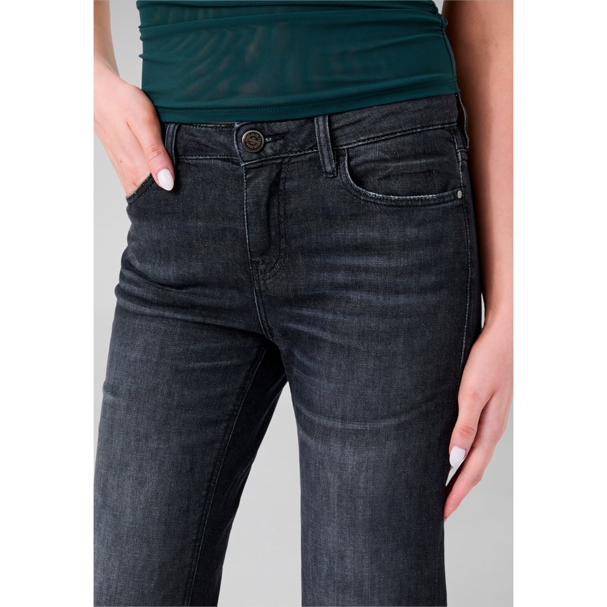 La B Jean Taille Basse noir, GUESS