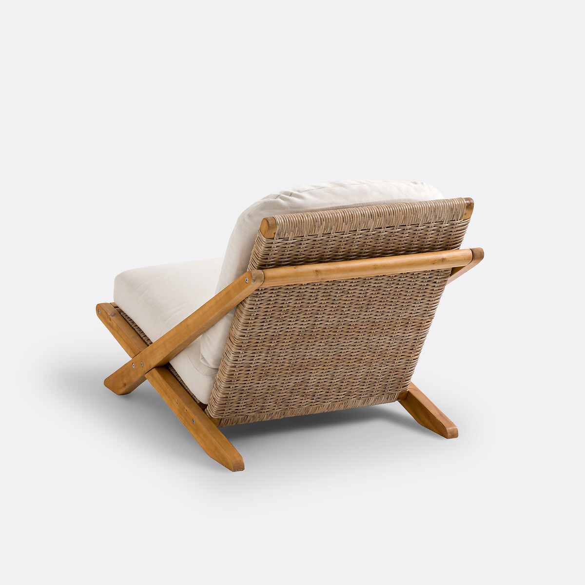 Cadeirão baixo de jardim, em acácia, Cossi natural/cru, LA REDOUTE INTERIEURS