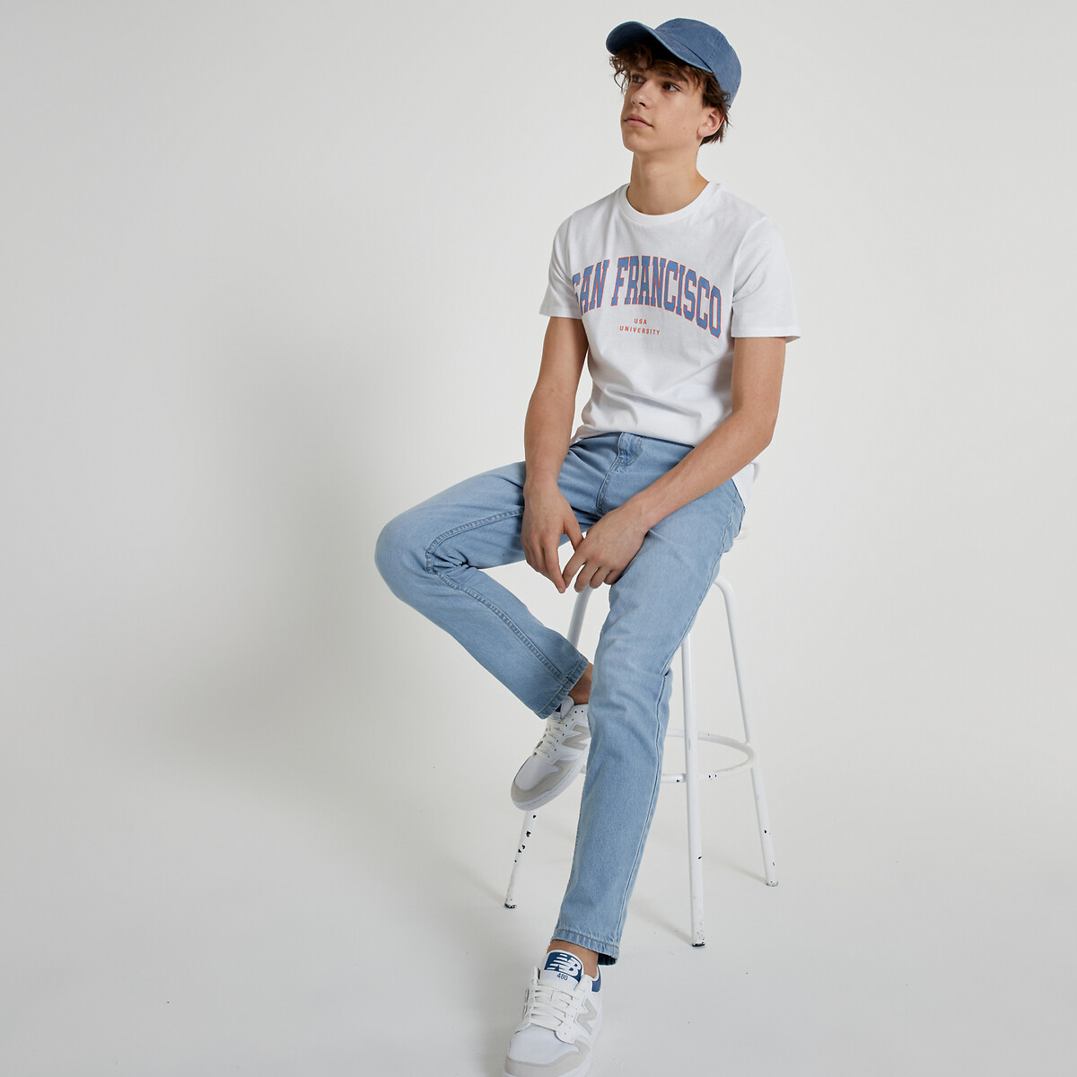 Mid Rise Straight Jeans double stonewashed, LA REDOUTE COLLECTIONS