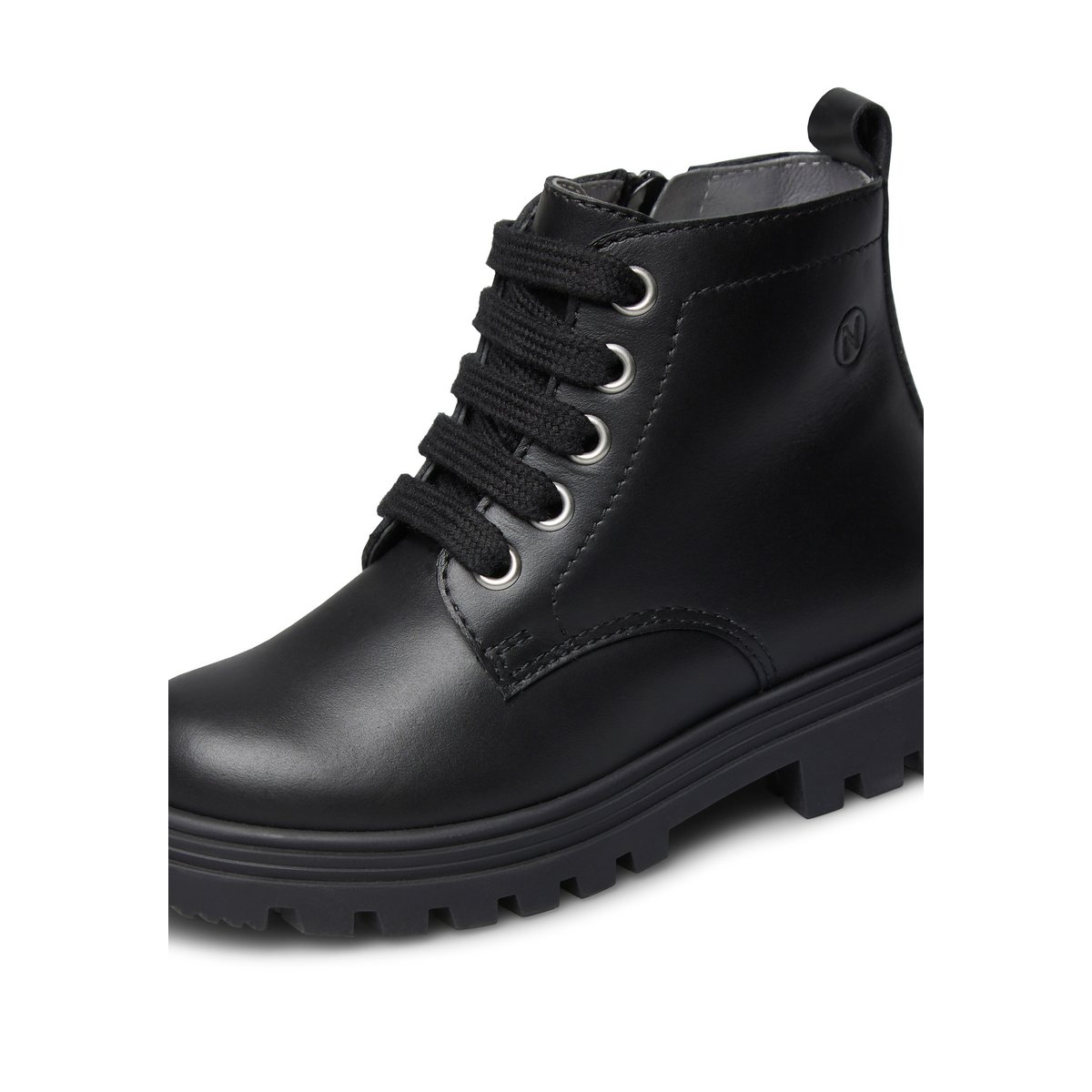 Chaussures premiers pas en cuir MAKKI ZIP noir-, NATURINO