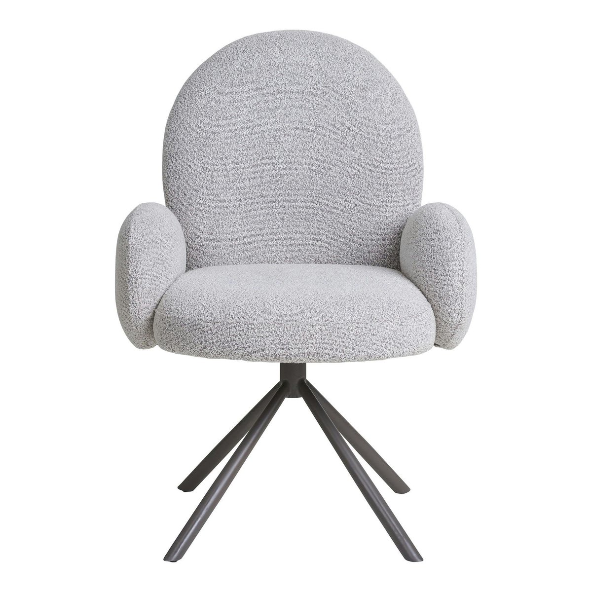 Chaise de salle à manger en tissu bouclette beige forme ronde (lot de 2) BERLIN beige, PIER IMPORT