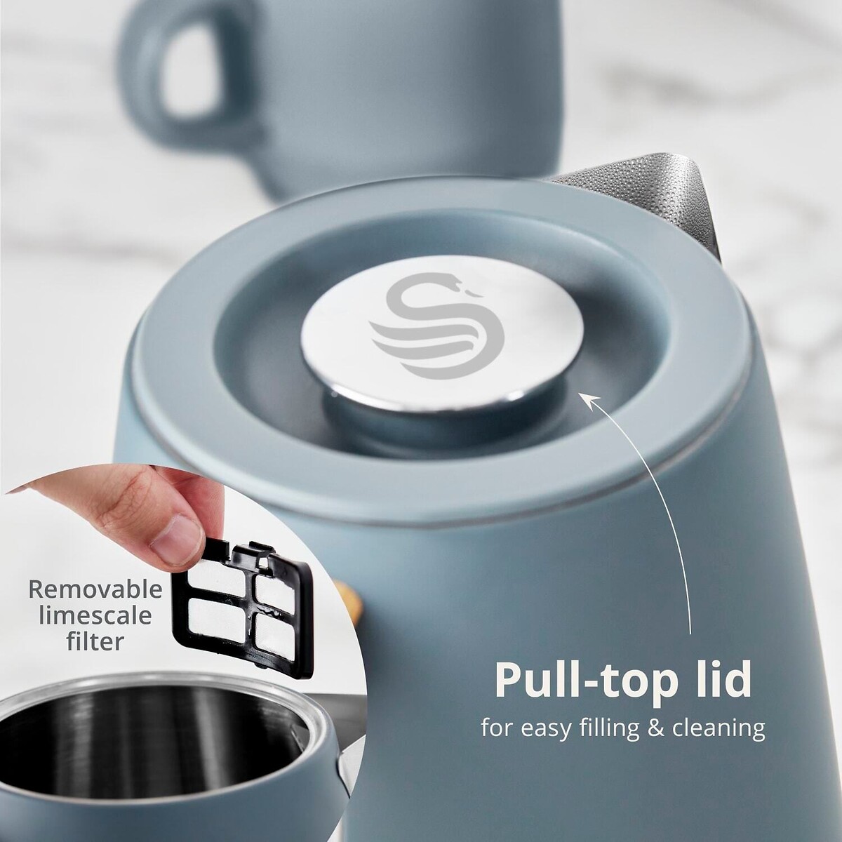 Fjord 1.7L Jug Kettle black, SWAN