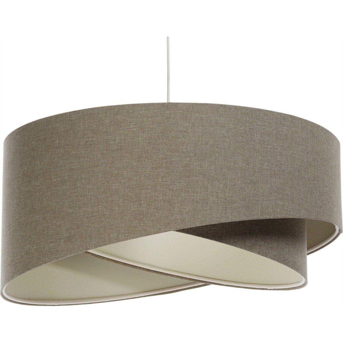 Suspension ronde en tissu style boho vintage beige crème doux, BPS KONCEPT