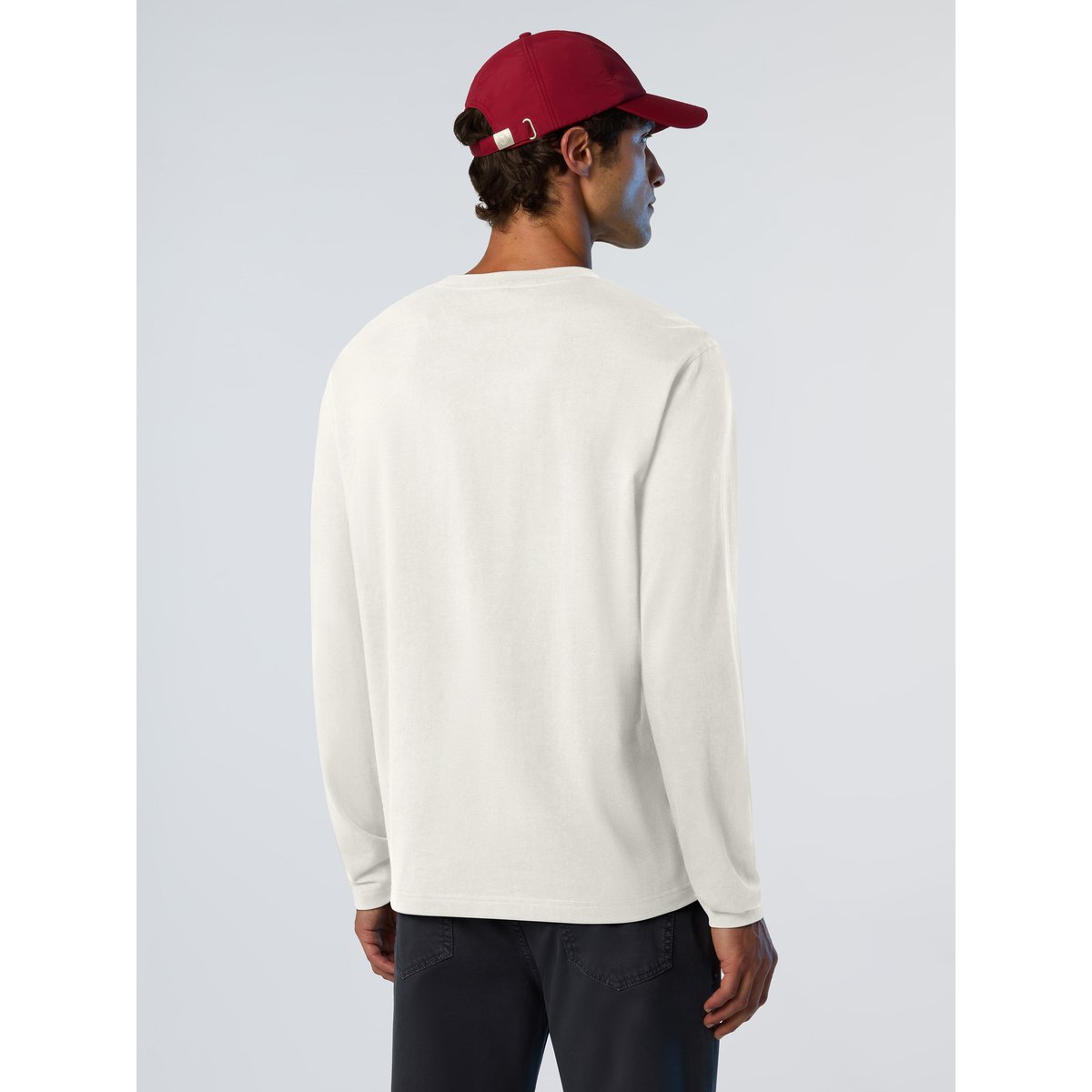 T-shirt à manches longues avec maxi imprimé crème, NORTH SAILS