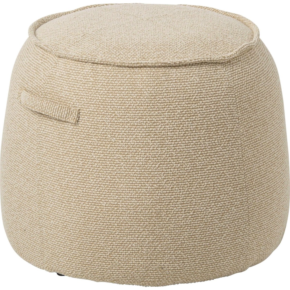 Pouf rond en tissu bouclé écru, RECOLLECTION