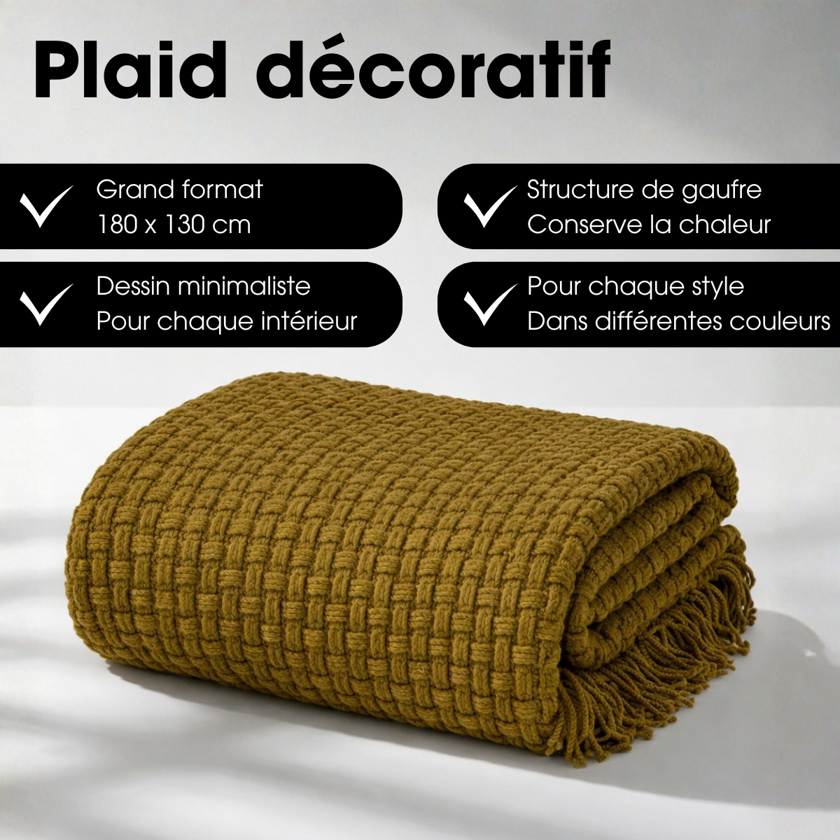 Plaid COSENZA brun, MICA DECORATIONS
