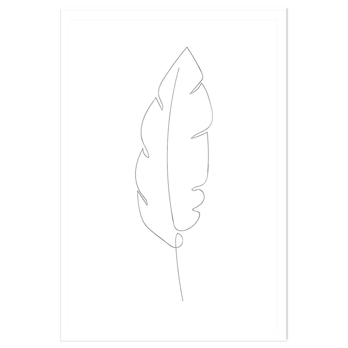 Affiche plume en croquis affiche seule, HEXOA