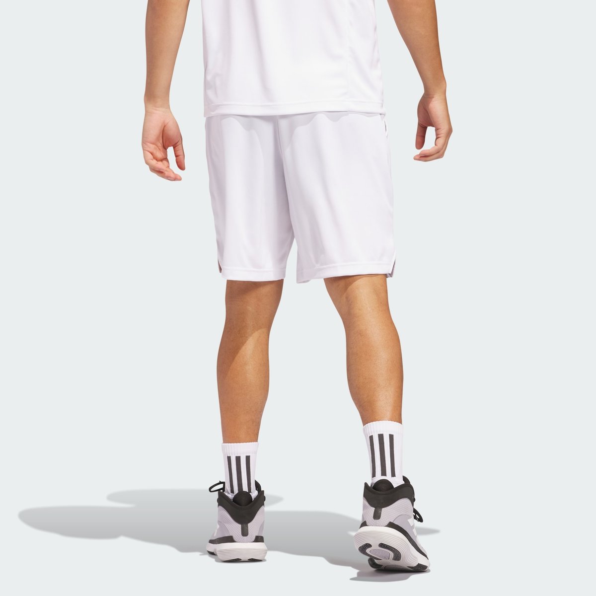 Short 3 Bandes Legends Basketball white / black, adidas Performance