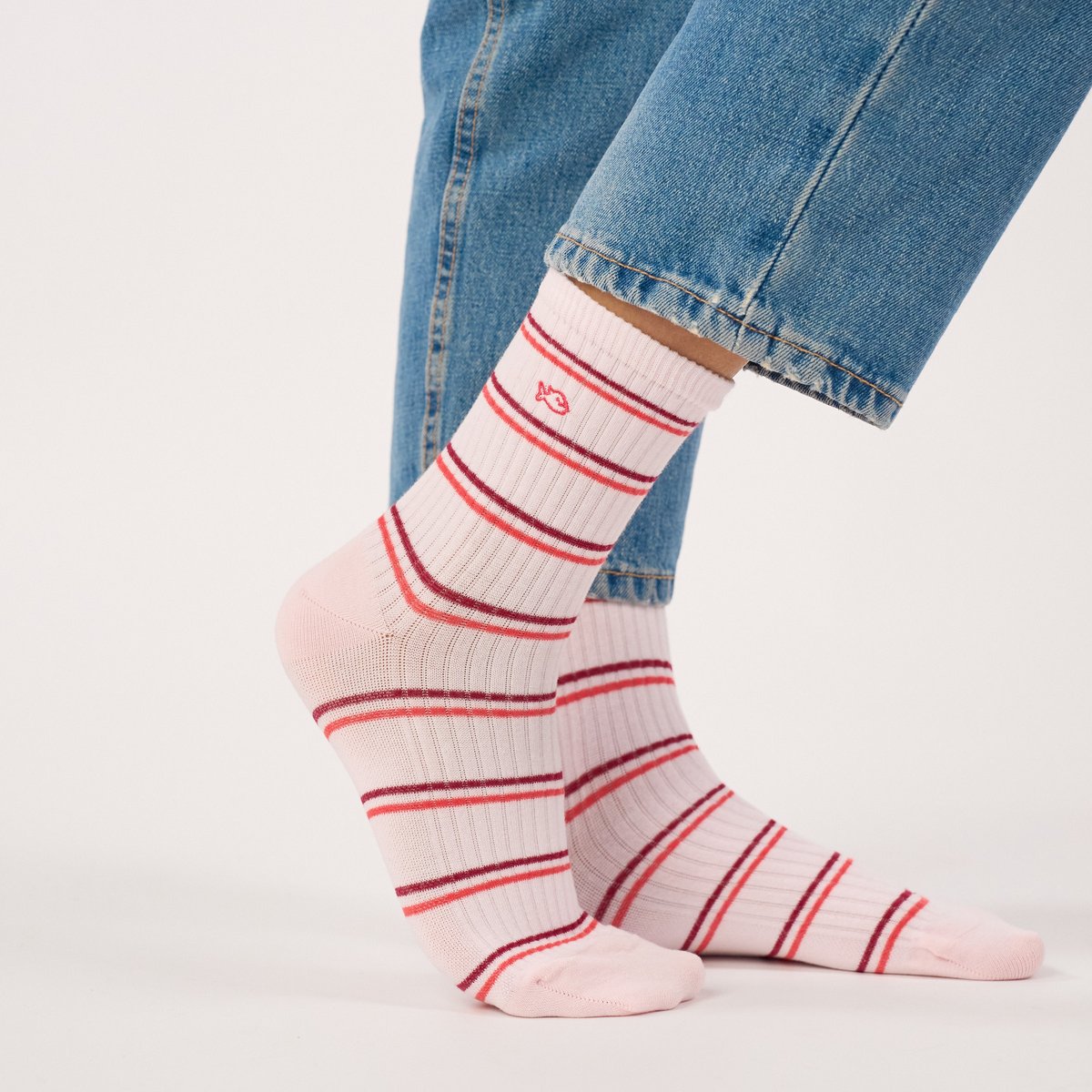 Chaussettes en coton peigné RAYEES rose, BILLYBELT