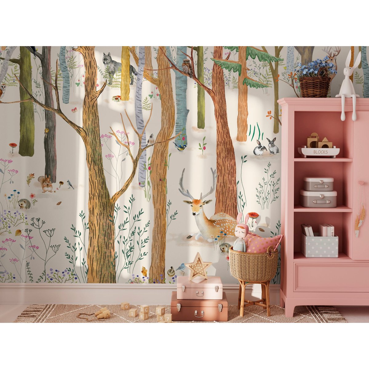 Papier peint panoramique Chanteloup XL - Forêt mythique 480 x 265 cm multicolore, LE PAPIERS DE NINON