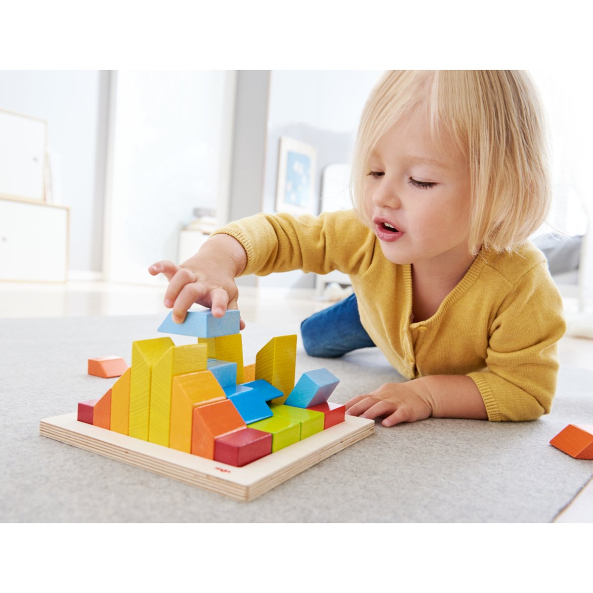 Jeu d'assemblage 3D - Pierres créatives orange, HABA
