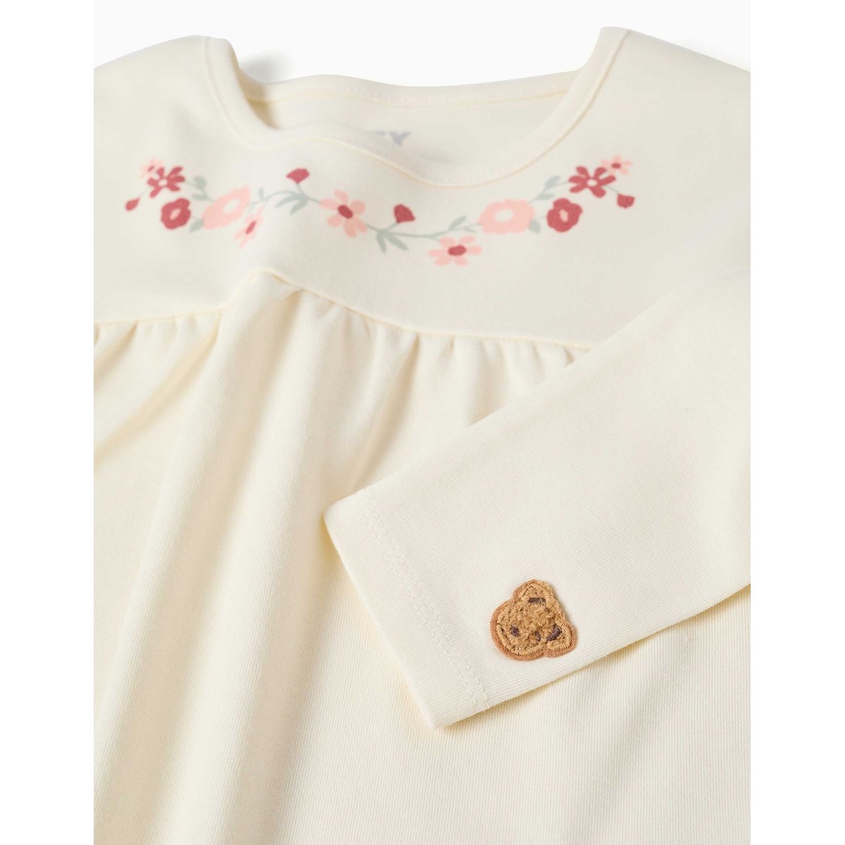 Pyjama à manches longues en coton avec masque rembourré blanc, ZIPPY