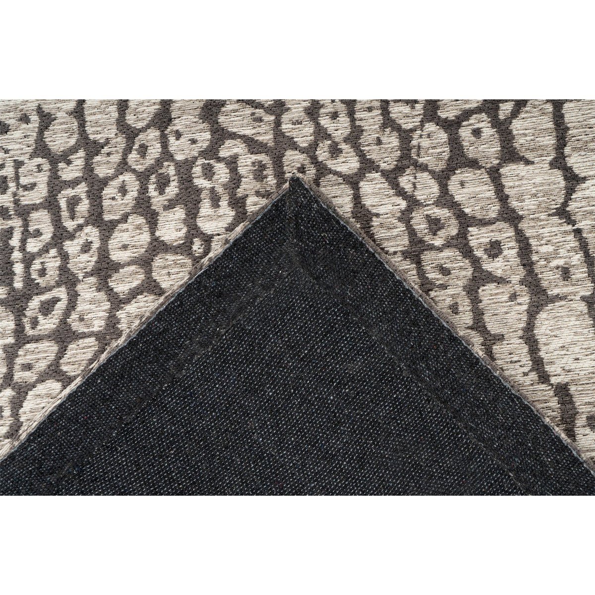 Tapis à poil court effet usé motif oriental gris clair motif noir patiné, ARTE ESPINA