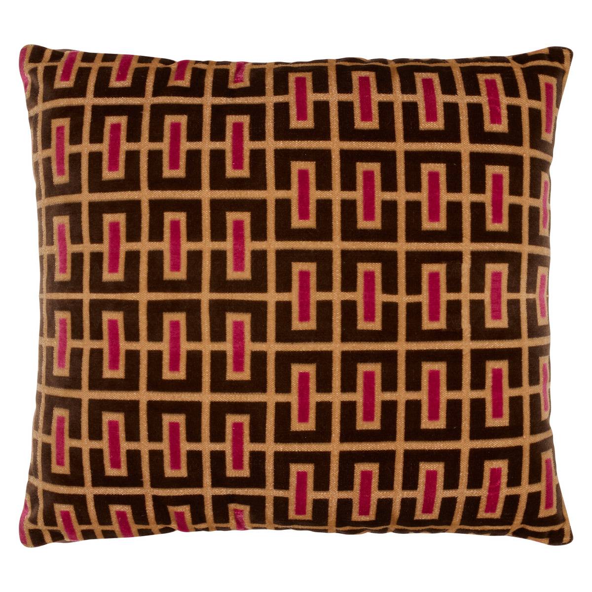 Coussin déhoussable en velours BELLISSIMA multicolore, ATMOSPHERA