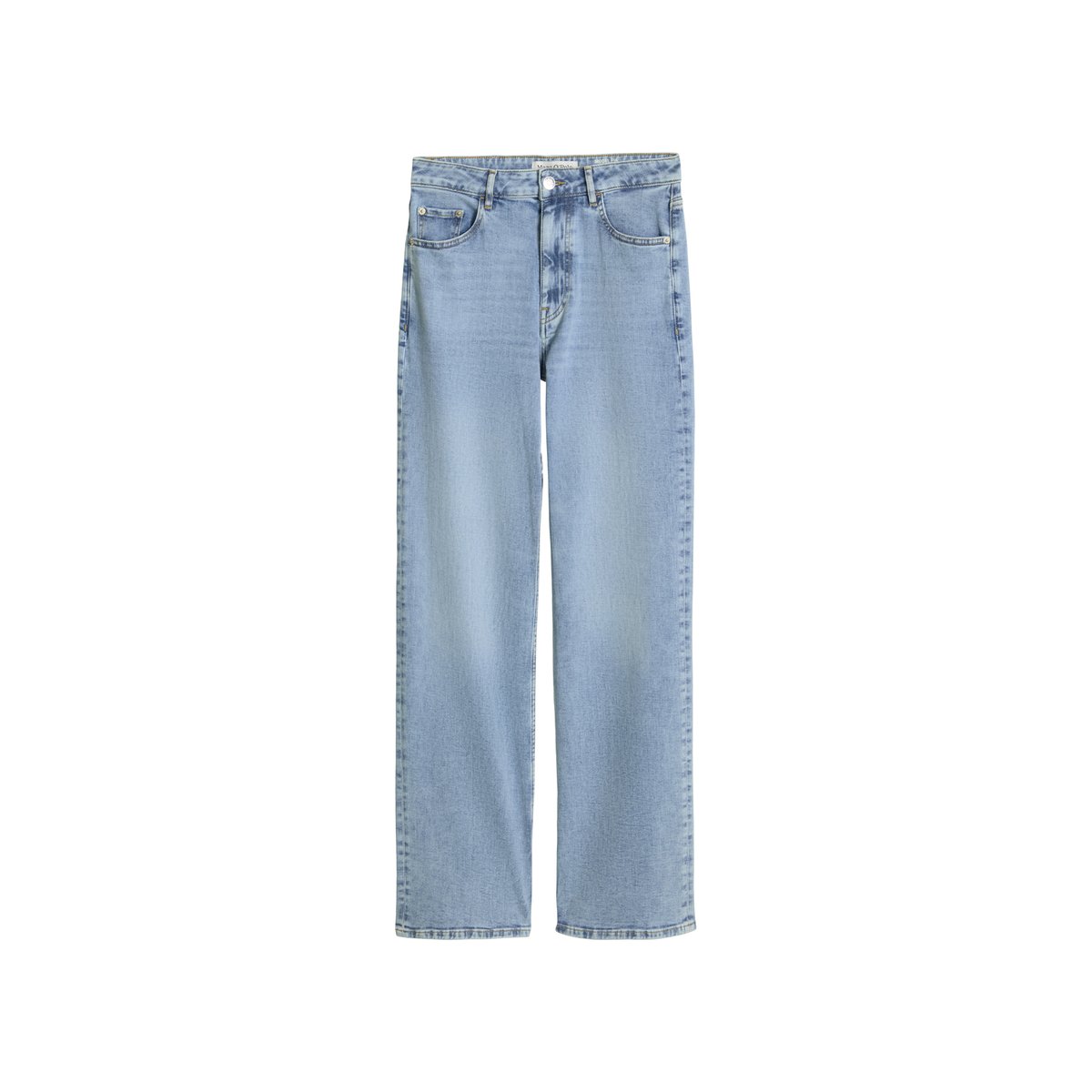 Jeans à jambes larges en denim Cashmere Touch bleu moyen, MARC O'POLO
