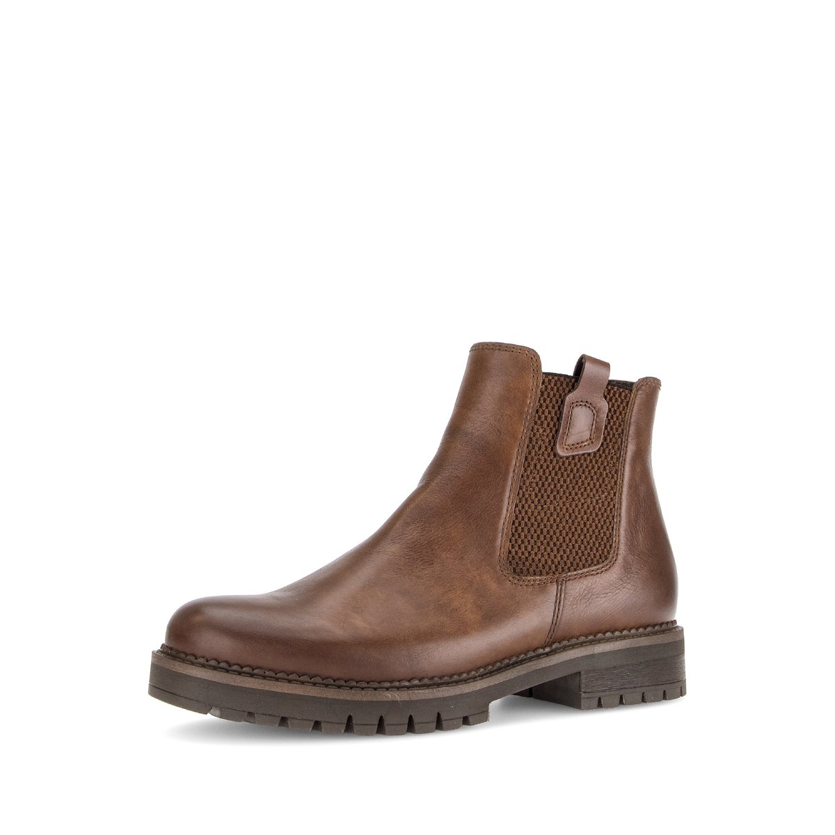 Bottines en cuir lisse à talon décroché cognac, GABOR