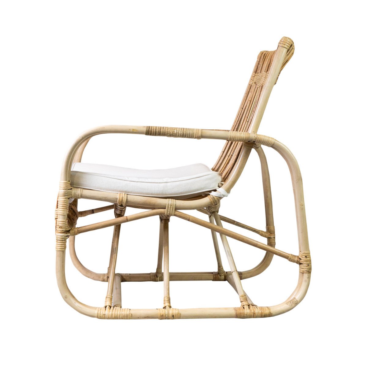 Fauteuil en rotin avec coussin ALBANE naturel, HYDILE