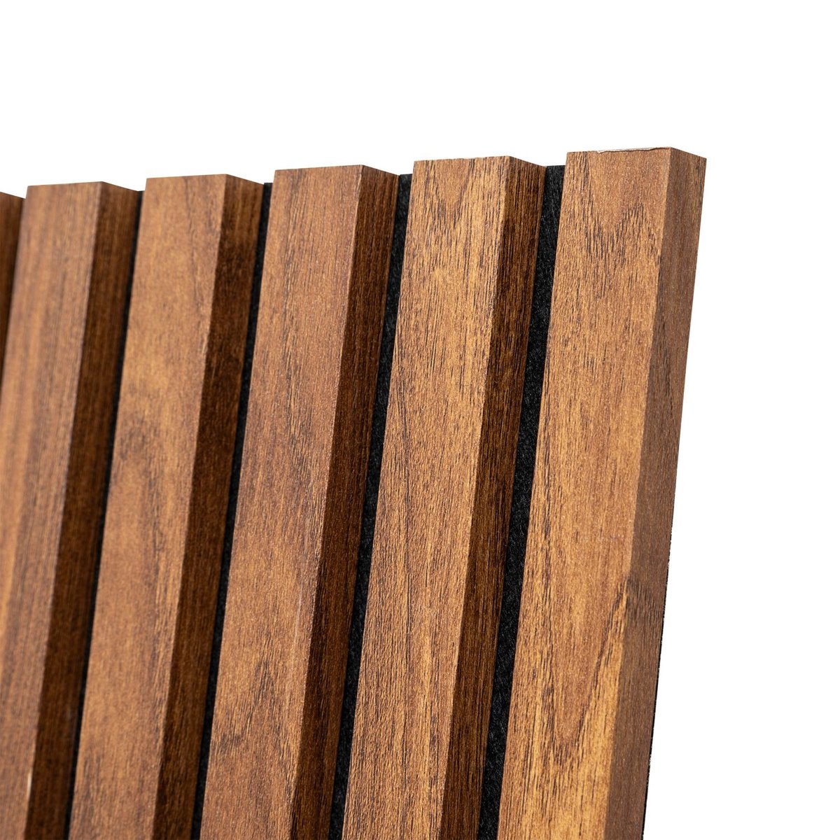 Lot de 4 panneaux décoratifs tasseaux de bois effet noyer COLVA marron, TOILINUX