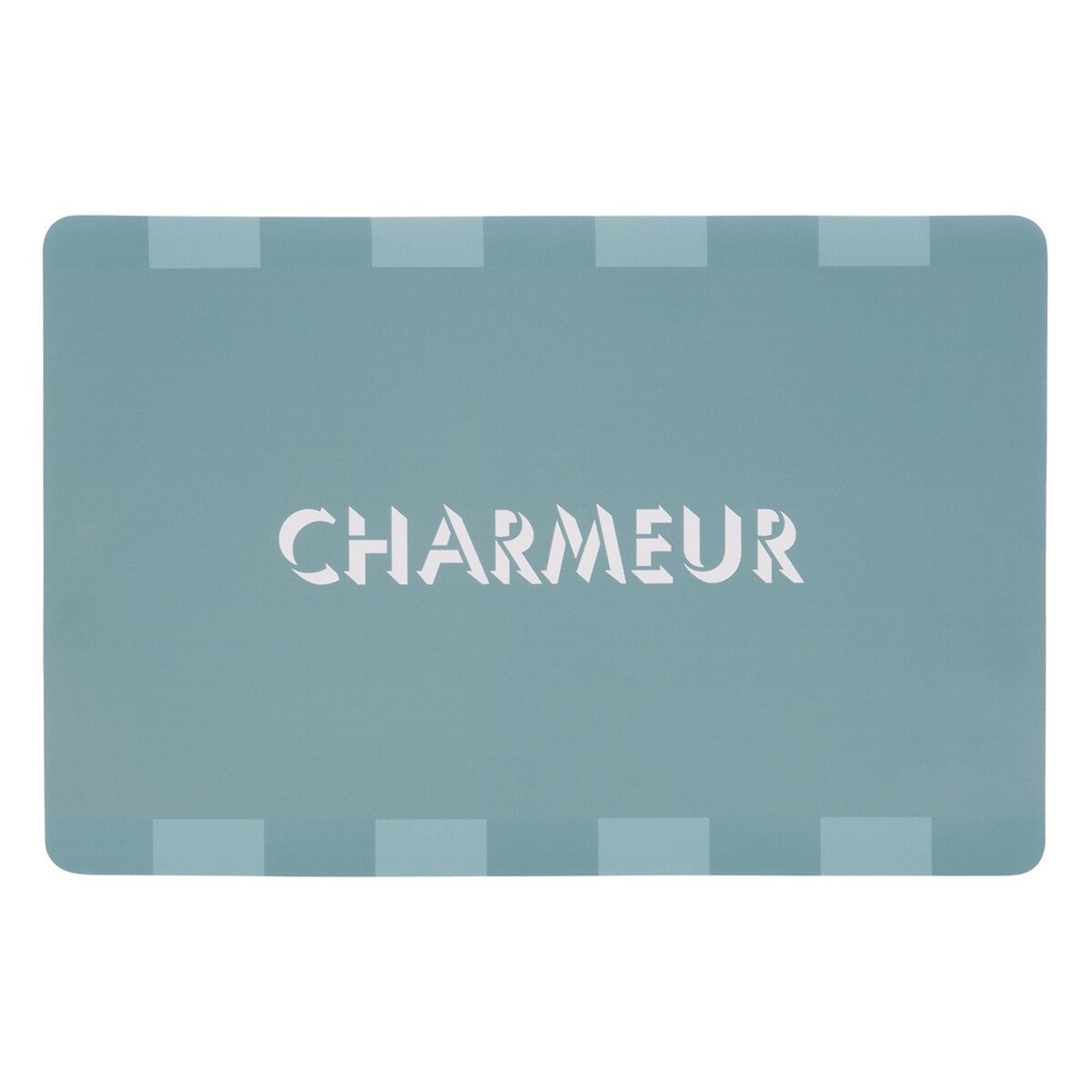 Set de table rectangulaire avec inscription charmeur bleu, ATMOSPHERA