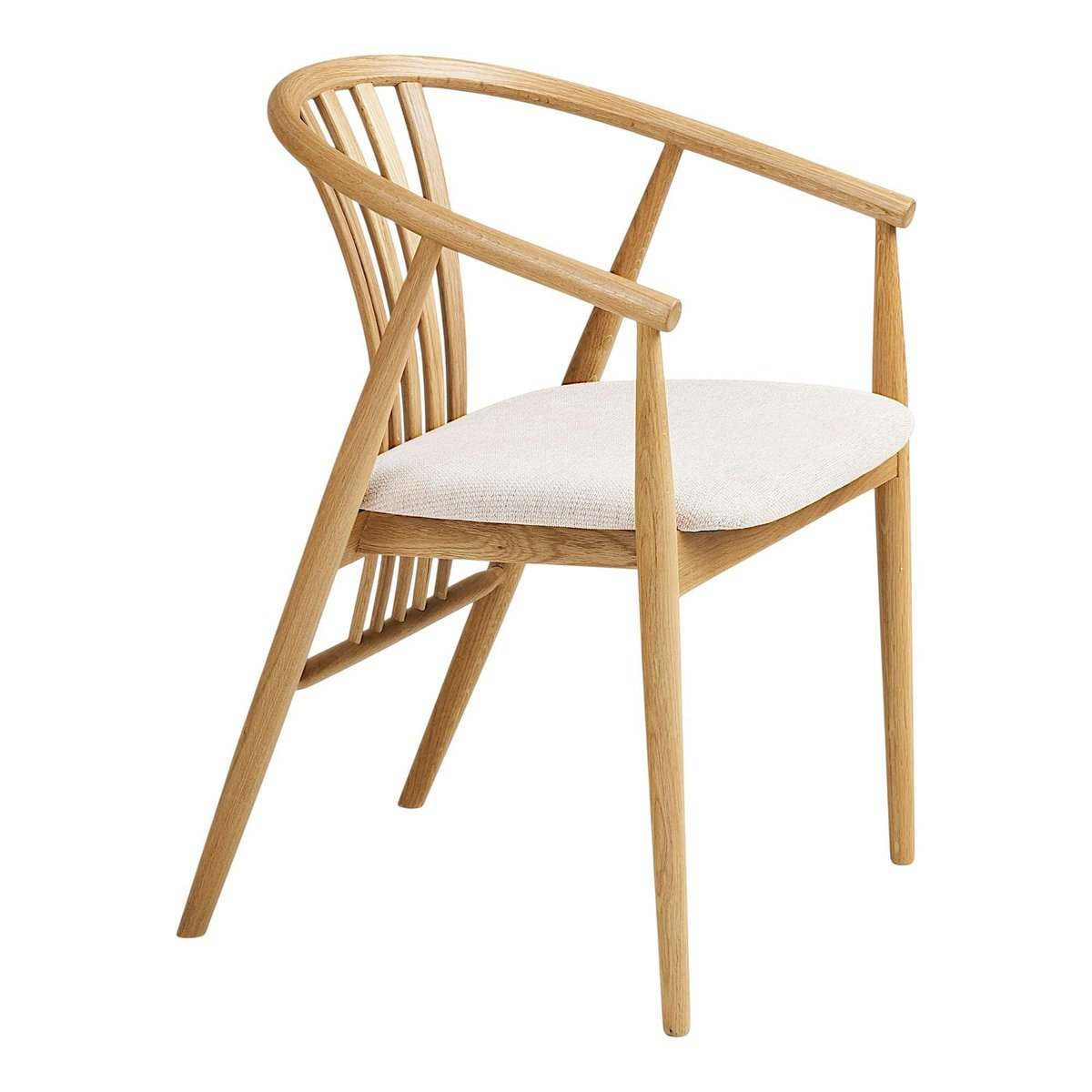 Chaise en bois, dossier arrondi (lot de 2) AMSTERDAM chêne clair, PIER IMPORT