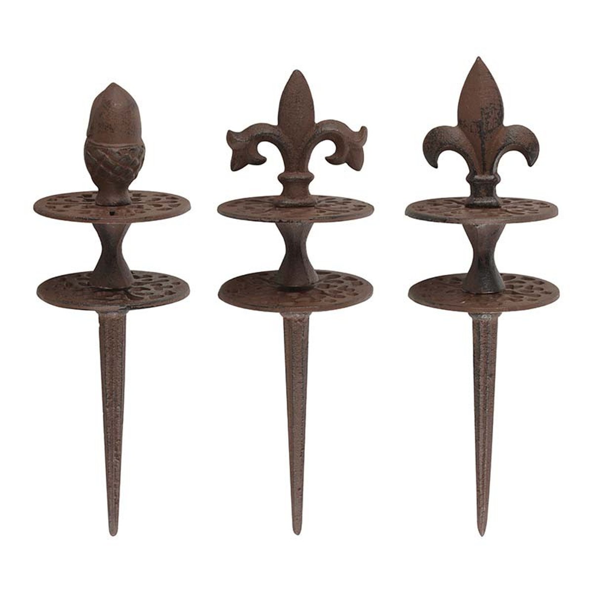 Lot de 3 guides tuyaux Fonte 29 cm couleur unique, ESSCHERT DESIGN