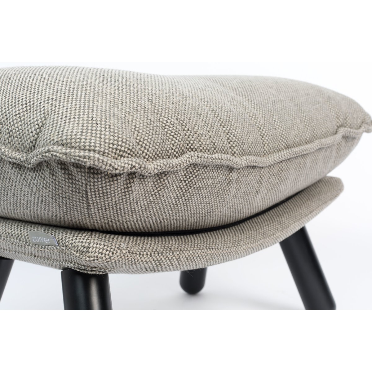 Repose-pieds en tissu Lazy gris perle, ZUIVER