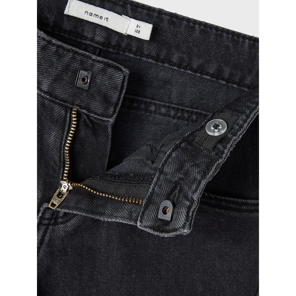 Jeans a zampa con paillettes sul davanti nero , NAME IT