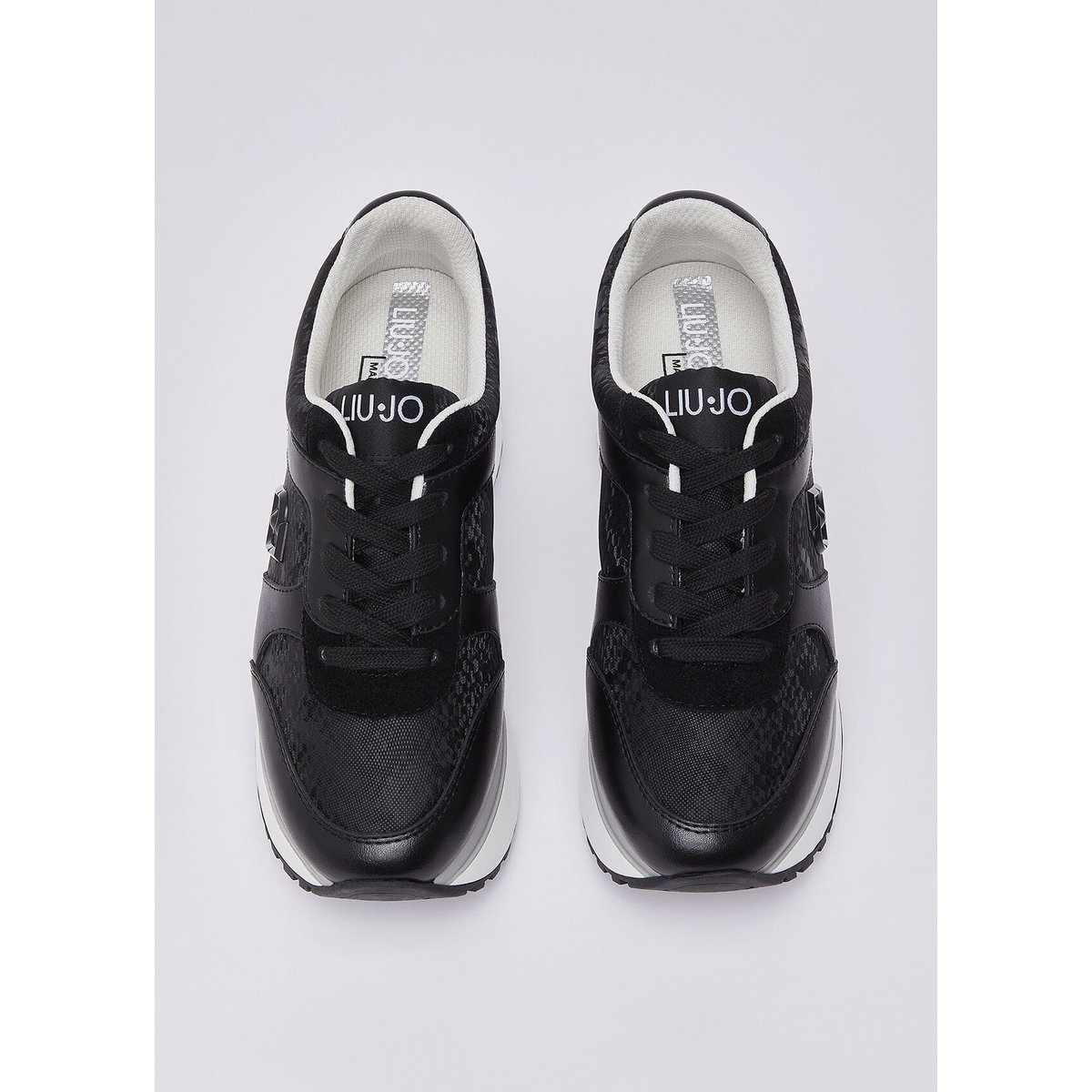 Sneakers super plateforme effet python noir, LIU JO
