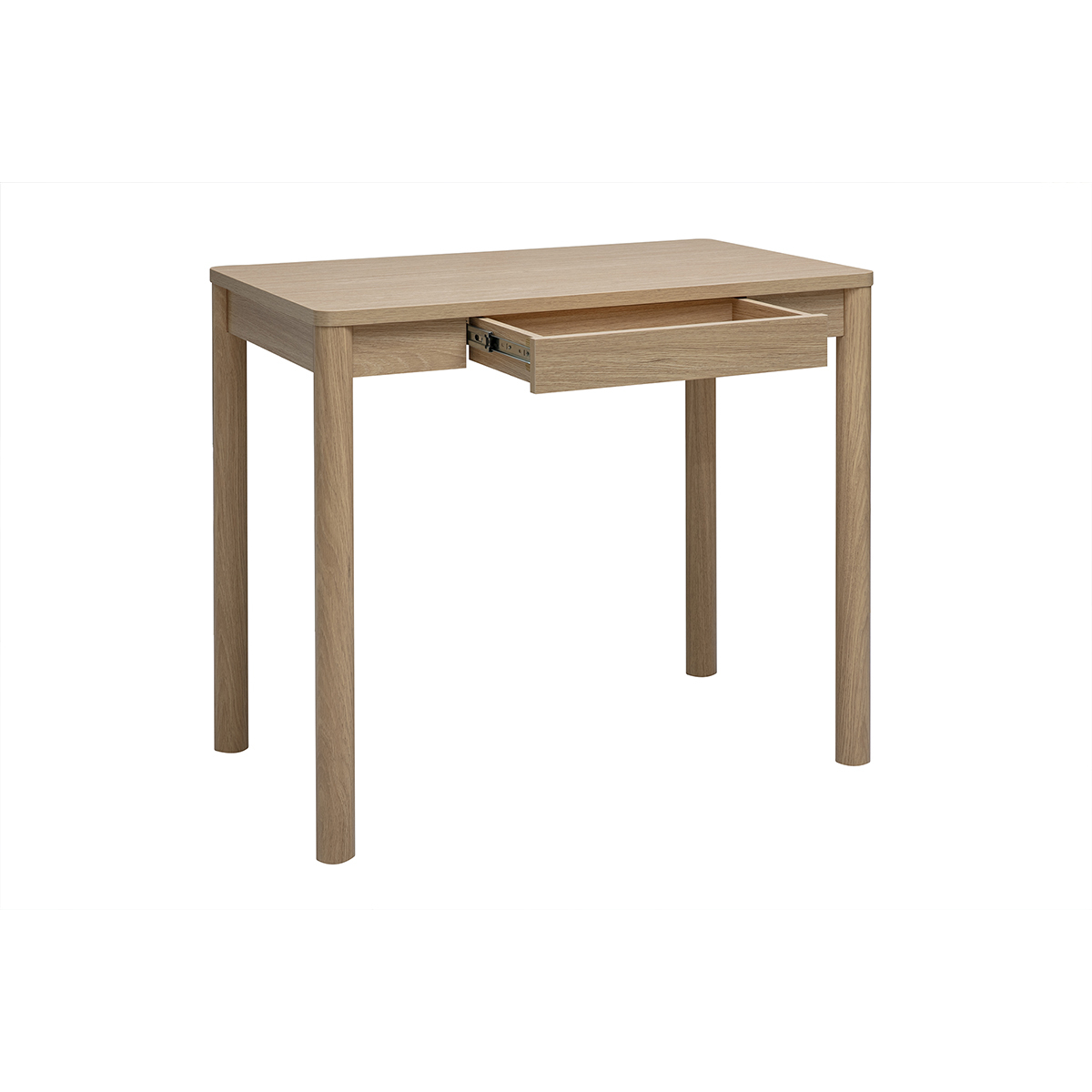 Table de bar avec rangement finition bois clair chêne L100 cm IZZIE couleur unique, MILIBOO