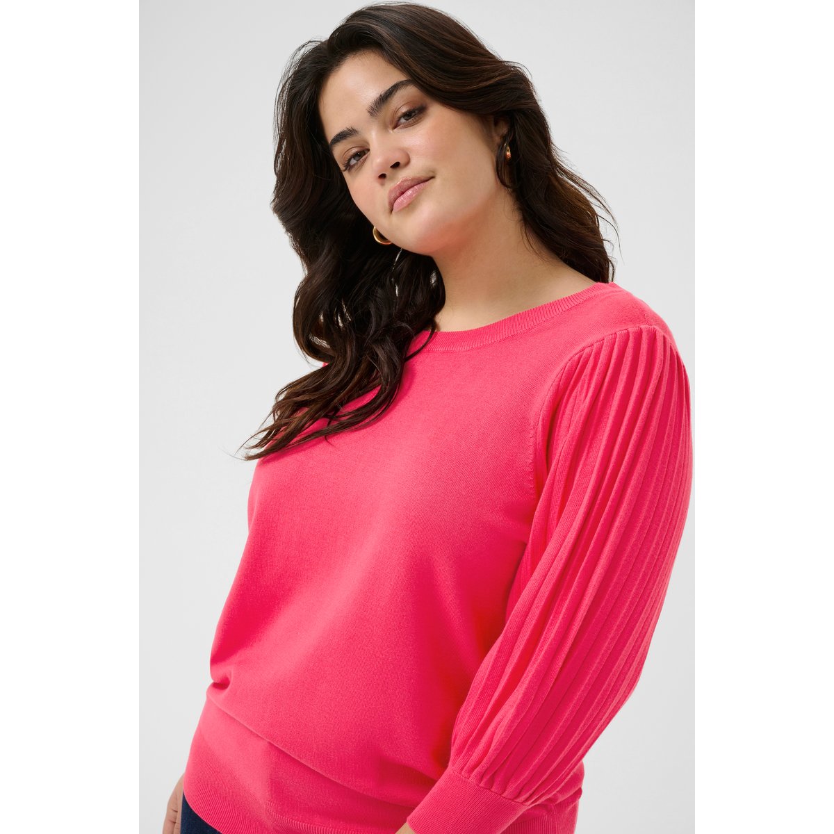 Pullover tricoté rose raspberry, KAFFE CURVE