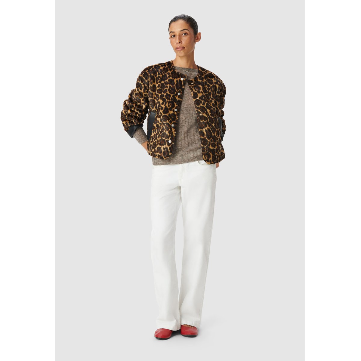 Veste motif léopard réversible noir, IKKS