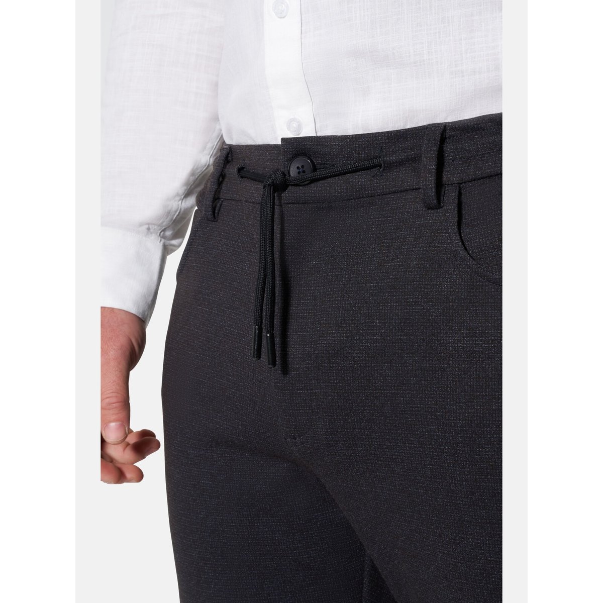 Pantalon taille basse KROSON noir, JAN VANDERSTORM