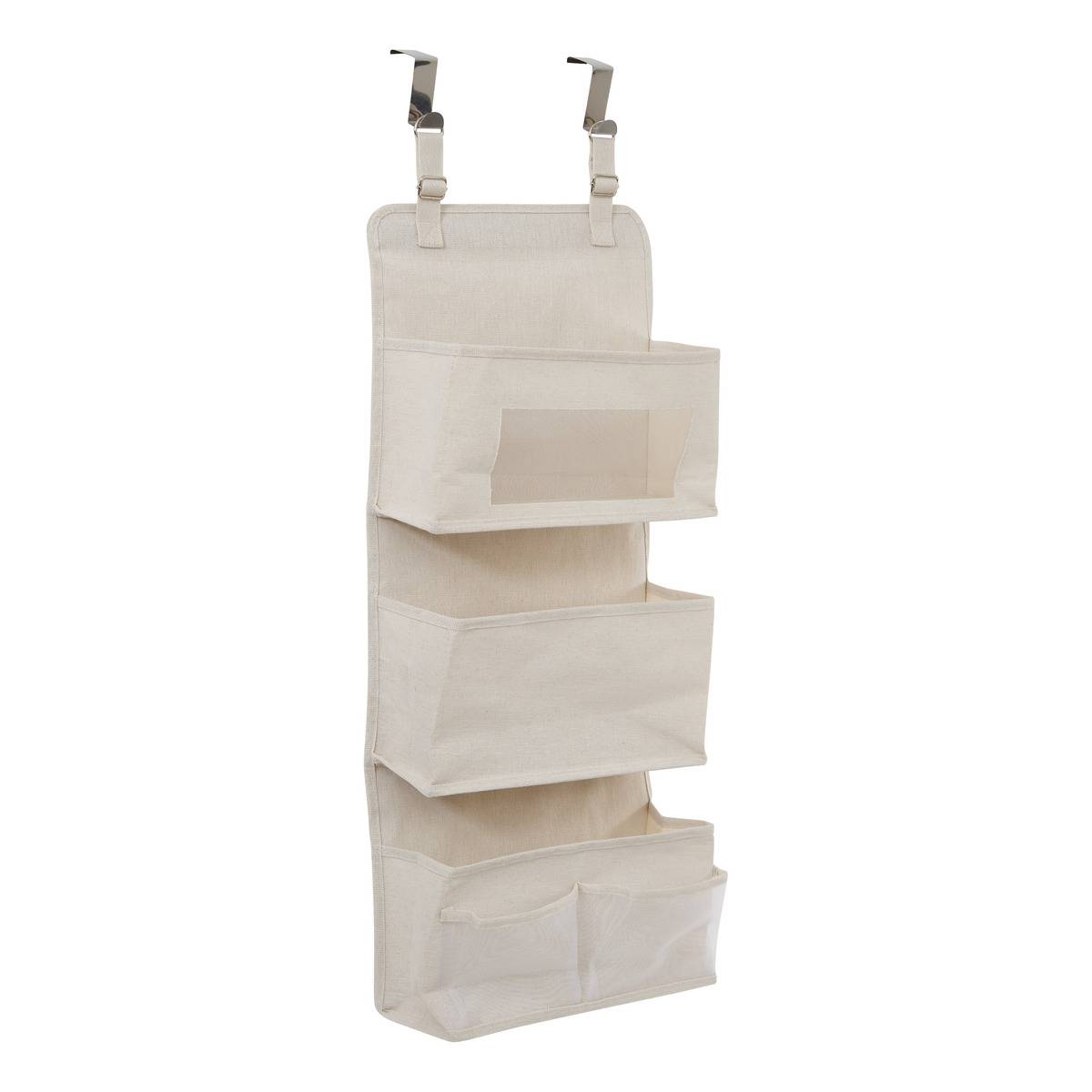 Rangement porte rectangulaire en tissu DRESSY PLUS beige, 5FIVE SIMPLY SMART