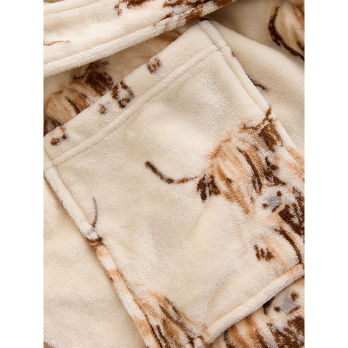 Robe de chambre confortable ecru hamish la vache highland, NEXT