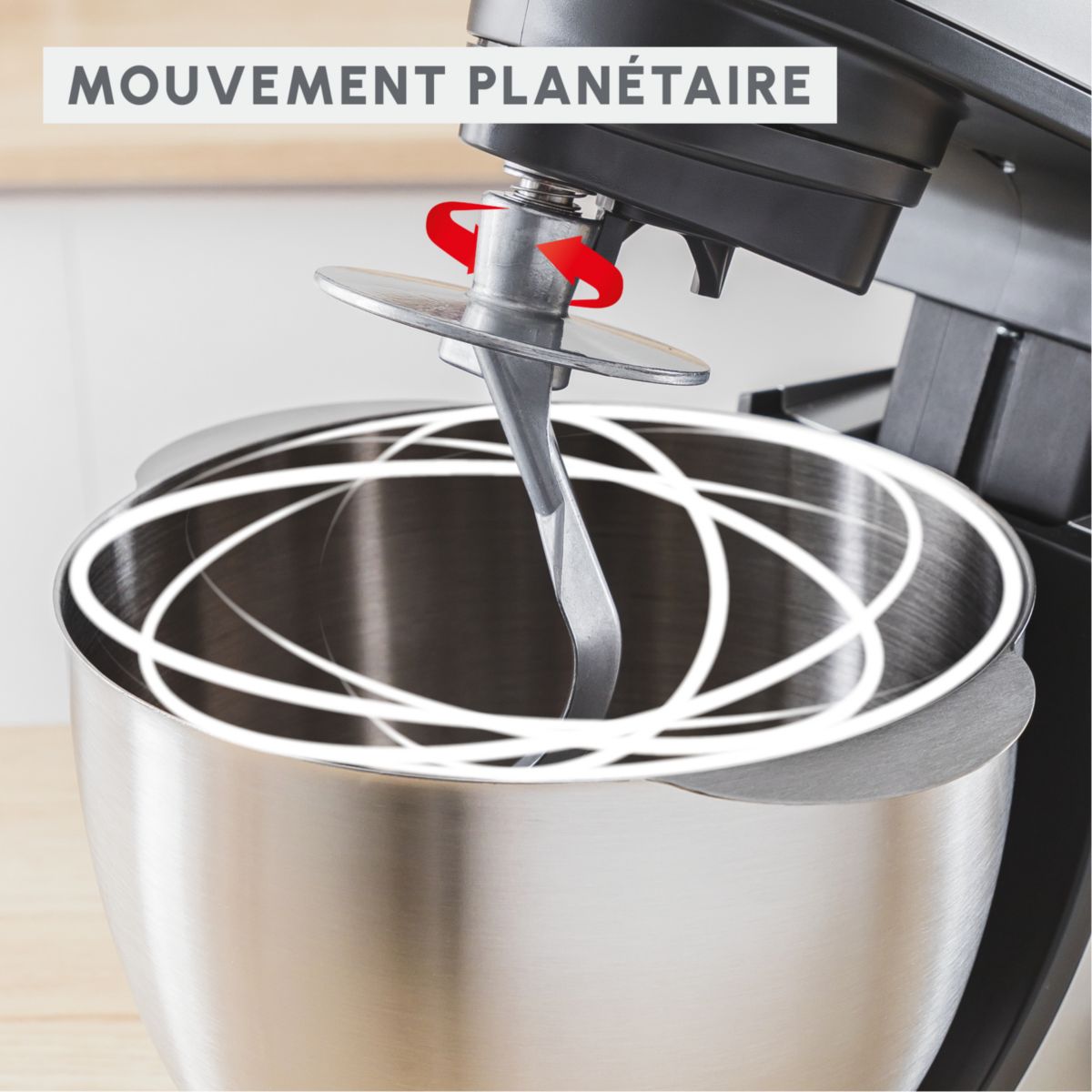 Robot pâtissier Bake Partner noir QA525810 couleur unique, MOULINEX