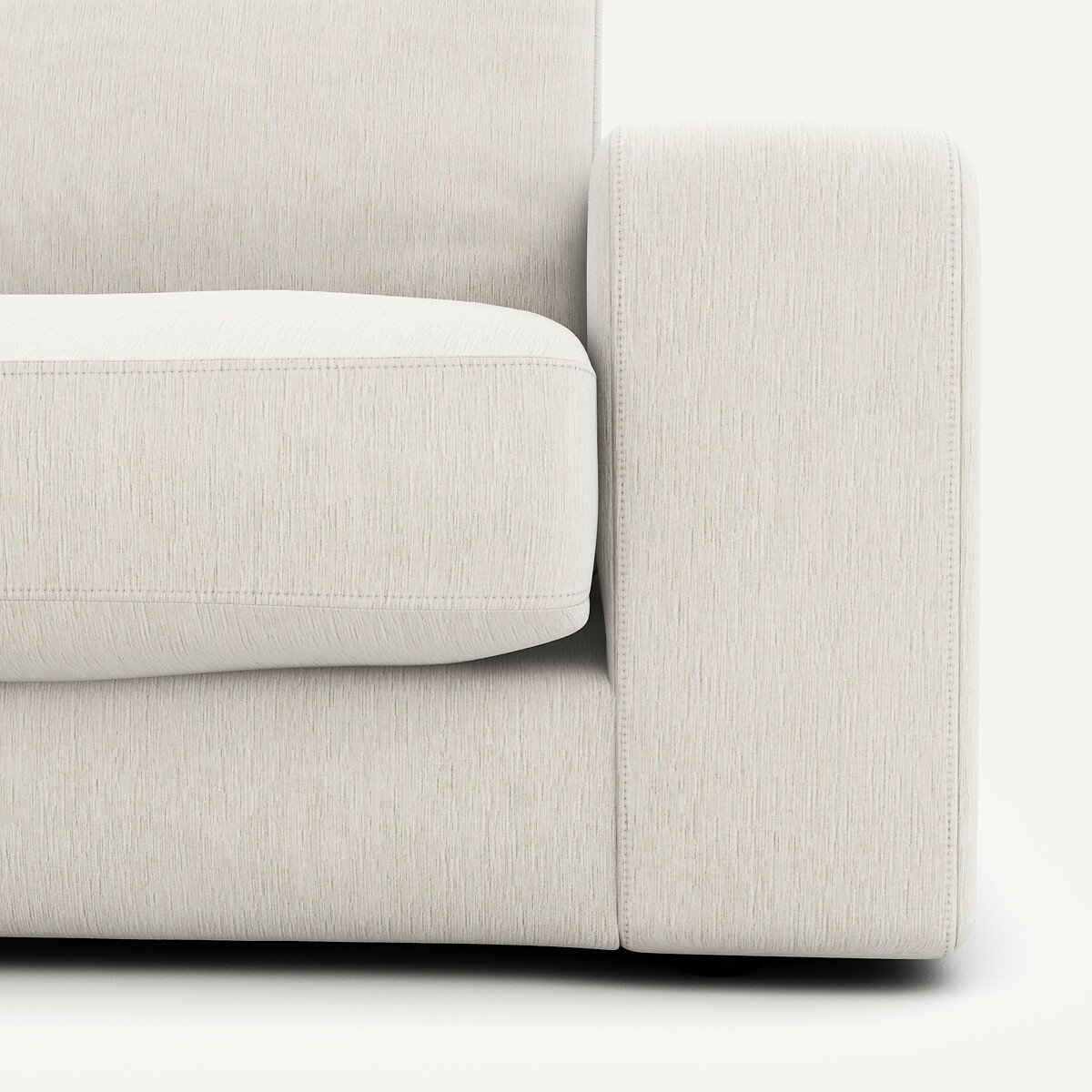 Canapé d'angle, en velours chenille, Skander blanc, AM.PM