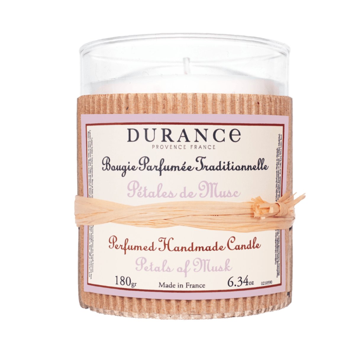 Bougie parfumée PÉTALES DE MUSC couleur unique, DURANCE