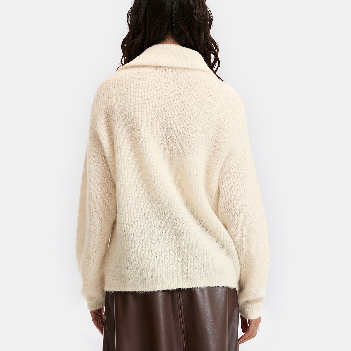 Pull col camionneur torsadé en alpaga mélangé ecru, LA REDOUTE COLLECTIONS