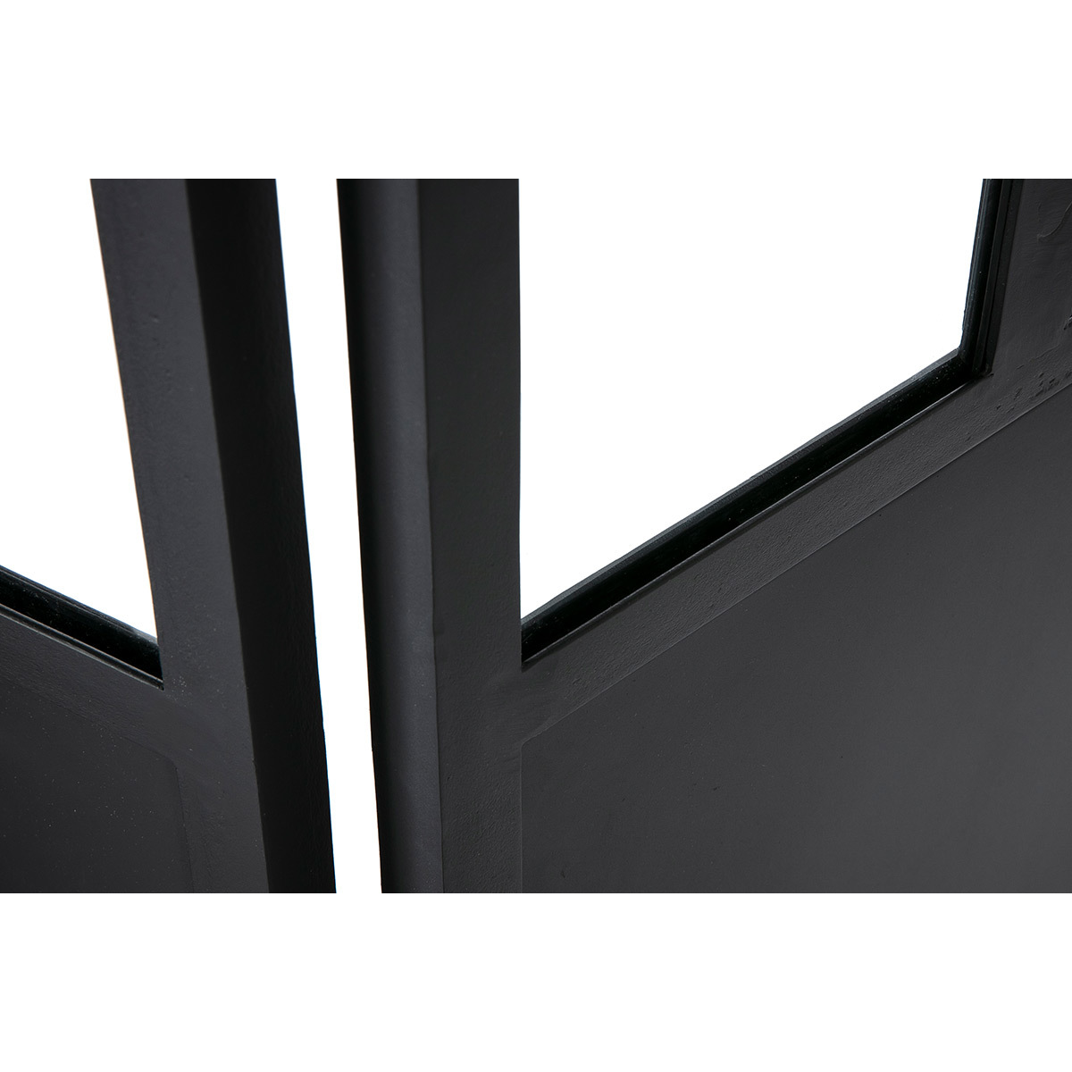 Verrière atelier paravent industriel en métal noir et verre 4 vantaux L160 cm RACK noir, MILIBOO
