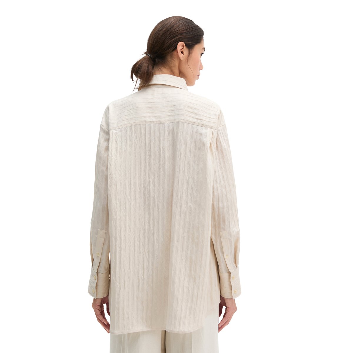 Blouse boyfriend loose en TENCEL™ Modal gris clair, MARC O'POLO