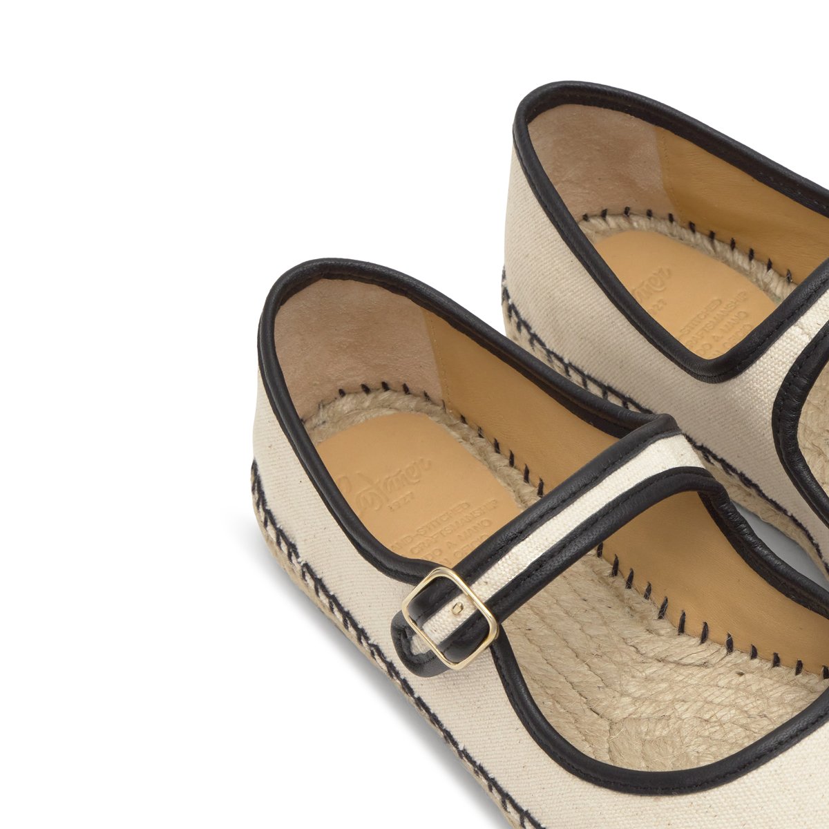 Espadrilles plates style Mary-Jane en coton PADUA PLATFORM crème, CASTANER