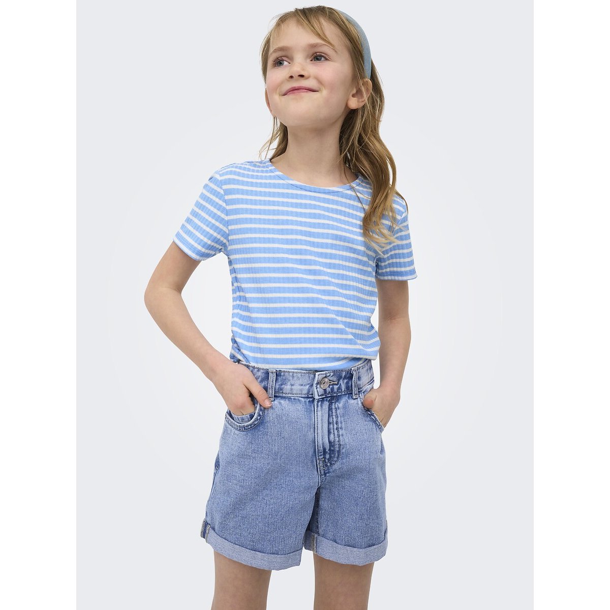 Pantaloncini di jeans, taglio mom jeans chiaro, KIDS ONLY