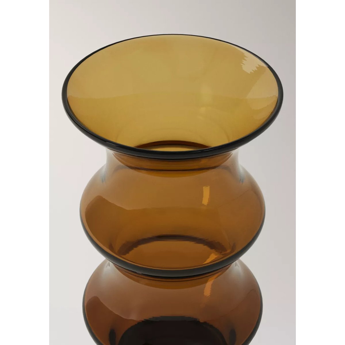 Vase en cristal 100 % semi-transparent rouge-orangé, MANGO HOME